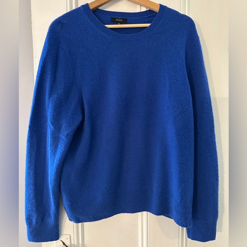 Quince XL Cashmere Crewneck Sweater Cobalt Blue